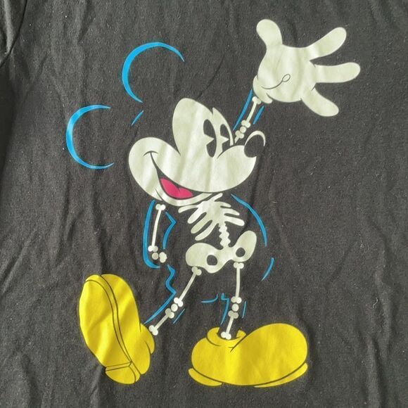 Disney Mickey Black Skeleton Short Sleeve Tee - Picture 2 of 4